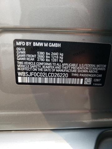 WBSJF0C02LCD26220 - 2020 BMW M5 BASE SILVER photo 12