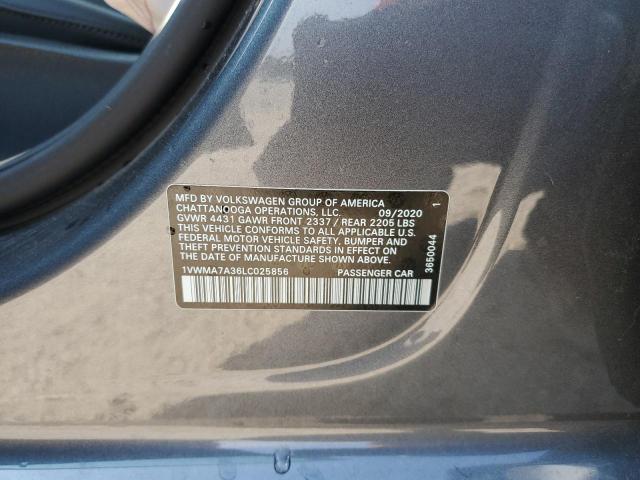 1VWMA7A36LC025856 - 2020 VOLKSWAGEN PASSAT R-LINE Boz foto 12