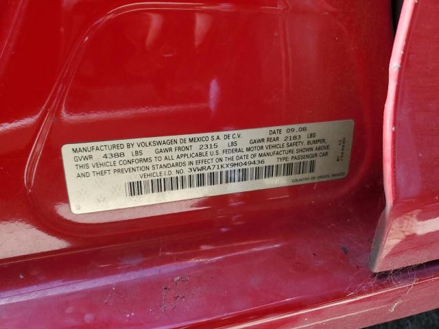3VWRA71KX9M049436 - 2009 VOLKSWAGEN JETTA WOLFSBURG 红色 照片 12