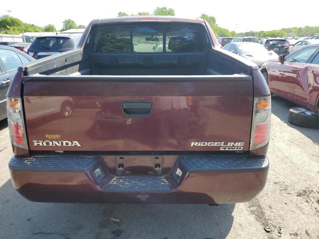 2HJYK16247H527505 - 2007 HONDA RIDGELINE RT MAROON photo 6