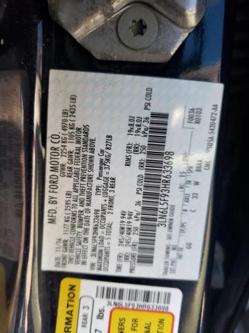 3LN6L5F93HR633698 - 2017 LINCOLN MKZ RESERVE ლურჯი ფოტო 12