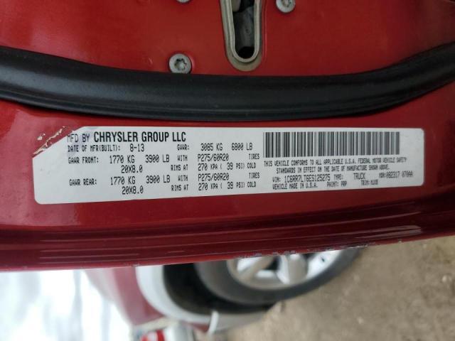 1C6RR7LT6ES125275 - 2014 RAM 1500 SLT MAROON photo 13