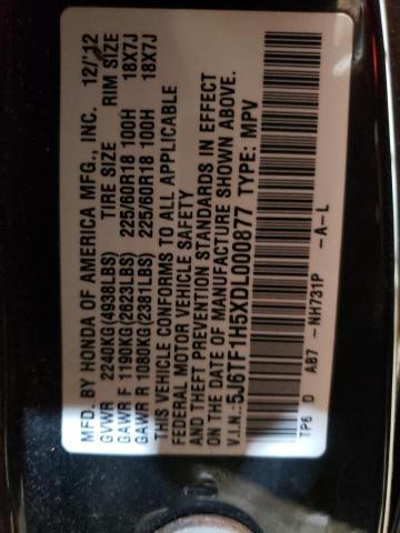 5J6TF1H5XDL000877 - 2013 HONDA CROSSTOUR EXL შავი ფოტო 13