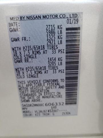 5N1DR2MNXKC606332 - 2019 NISSAN PATHFINDER S SILVER photo 13