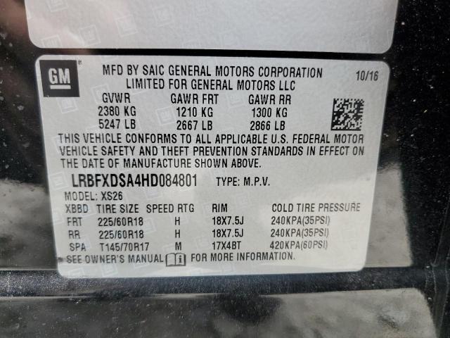 LRBFXDSA4HD084801 - 2017 BUICK ENVISION ESSENCE Qara foto 13