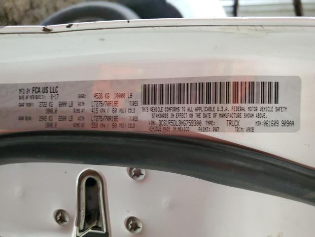 3C6UR5DL3HG759300 - 2017 RAM 2500 SLT WHITE photo 13