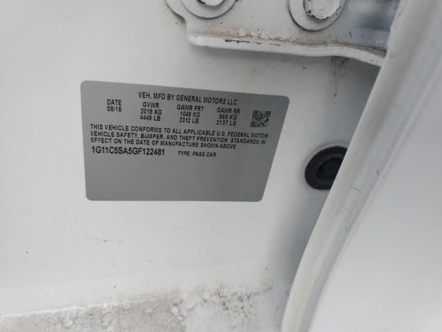 1G11C5SA5GF122481 - 2016 CHEVROLET MALIBU LIM LT 白色 照片 12