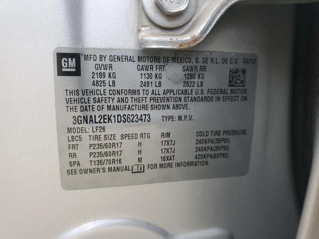 3GNAL2EK1DS623473 - 2013 CHEVROLET CAPTIVA LS 银色 照片 12