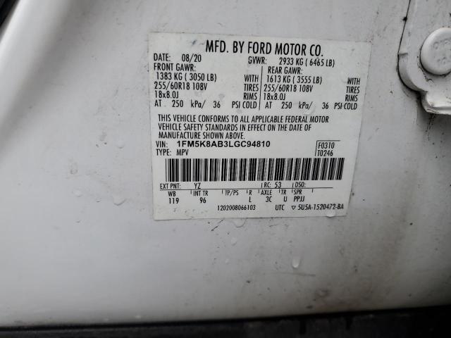 1FM5K8AB3LGC94810 - 2020 FORD EXPLORER POLICE INTERCEPTOR 双色 照片 13