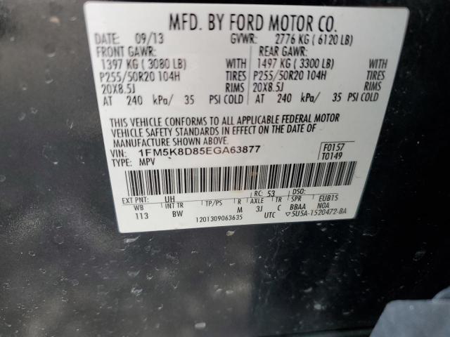 1FM5K8D85EGA63877 - 2014 FORD EXPLORER XLT BLACK photo 13