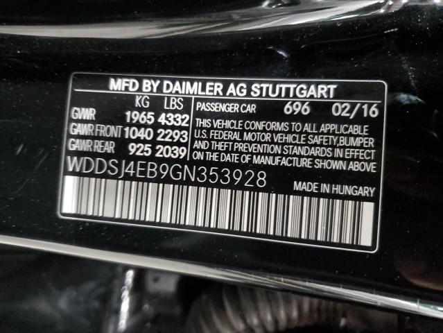 WDDSJ4EB9GN353928 - 2016 MERCEDES-BENZ CLA 250 BLACK photo 12