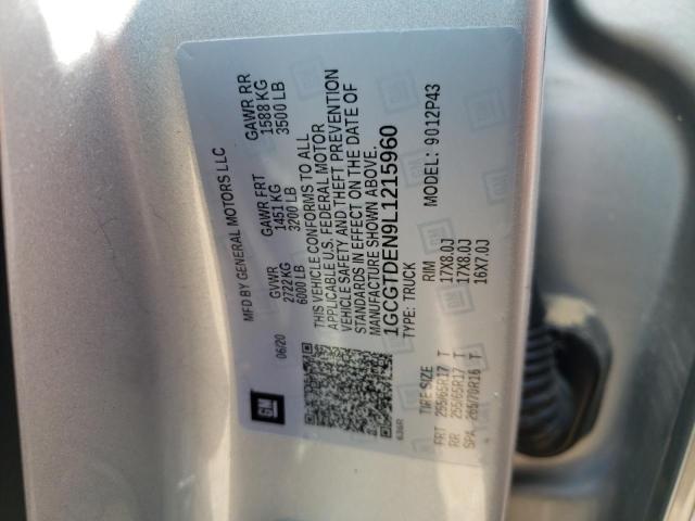 1GCGTDEN9L1215960 - 2020 CHEVROLET COLORADO Z SILVER photo 10