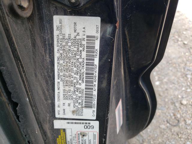 5TEUU42N36Z151932 - 2006 TOYOTA TACOMA ACCESS CAB შავი ფოტო 12