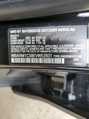 WBAVM1C58EVW52931 - 2014 BMW X1 SDRIVE28I BLACK photo 12