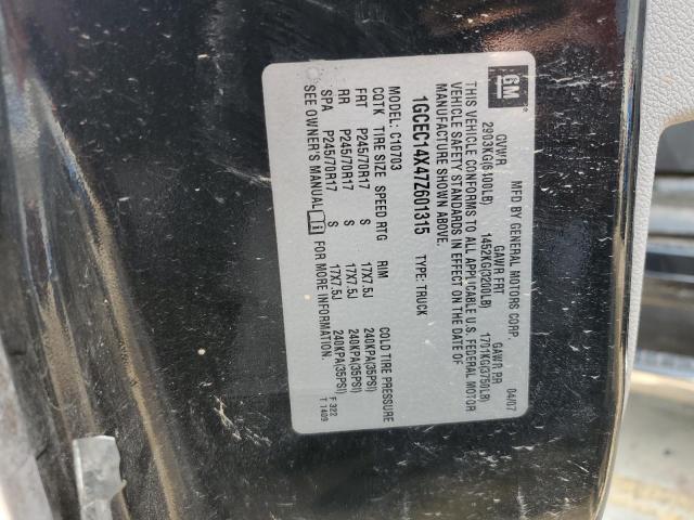 1GCEC14X47Z601315 - 2007 CHEVROLET SILVERADO C1500 CLASSIC BLACK photo 12