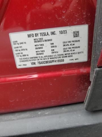 7SAXCBE68PF418559 - 2023 TESLA MODEL X Rouge photo 14