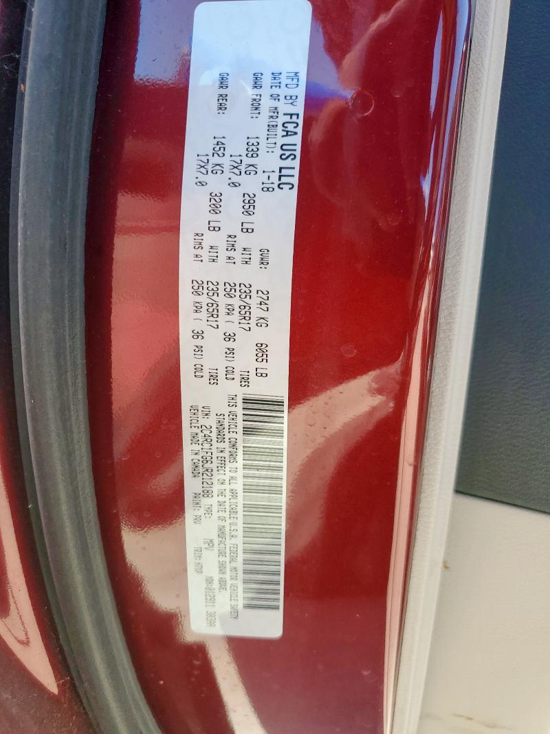 2C4RC1FG6JR212188 - 2018 CHRYSLER PACIFICA TOURING PLUS Темно-червоний фото 13