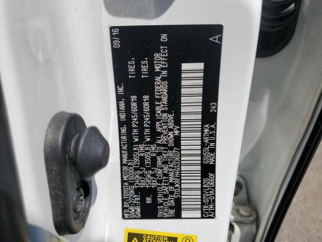 5TDJKRFH4GS336077 - 2016 TOYOTA HIGHLANDER XLE 白色 照片 13