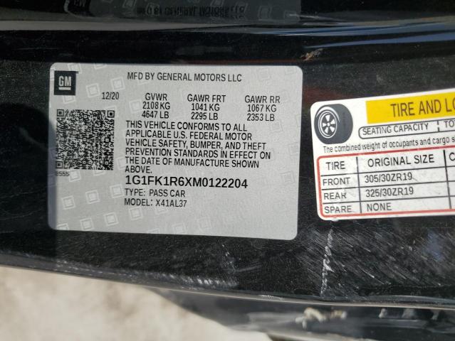 1G1FK1R6XM0122204 - 2021 CHEVROLET CAMARO ZL1 BLACK photo 13