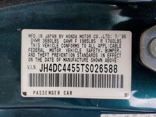 JH4DC4455TS026588 - 1996 ACURA INTEGRA LS GREEN photo 12