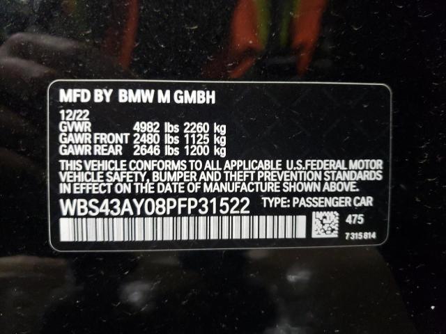 WBS43AY08PFP31522 - 2023 BMW M3 COMPETITION შავი ფოტო 13