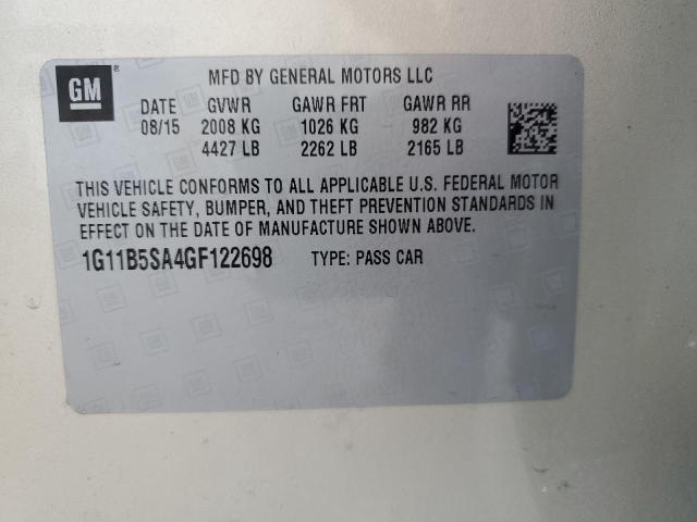 1G11B5SA4GF122698 - 2016 CHEVROLET MALIBU LIM LS Kahverengi fotoğraf 12