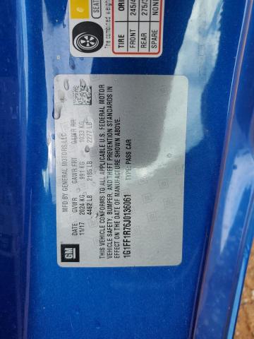 1G1FF1R76J0136061 - 2018 CHEVROLET CAMARO SS BLUE photo 12