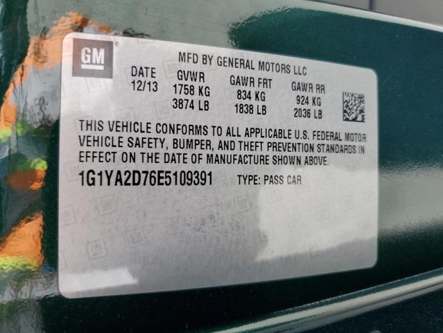 1G1YA2D76E5109391 - 2014 CHEVROLET CORVETTE STINGRAY 1LT GREEN photo 12