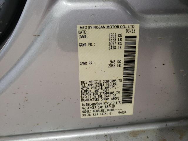 1N4BL4DV0PN372213 - 2023 NISSAN ALTIMA SV SILVER photo 13