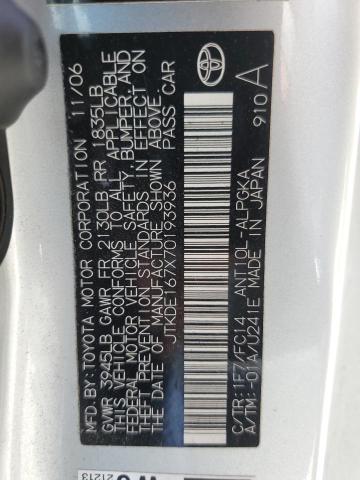 JTKDE167X70193936 - 2007 TOYOTA SCION TC 银色 照片 12