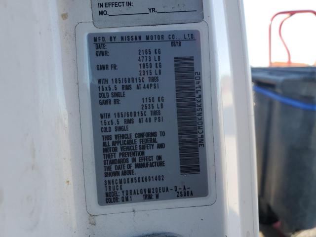 3N6CM0KN5KK691402 - 2019 NISSAN NV200 2.5S WHITE photo 14