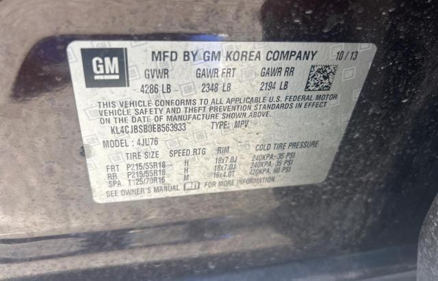 KL4CJBSB0EB563933 - 2014 BUICK ENCORE CONVENIENCE 勃艮第红 照片 10