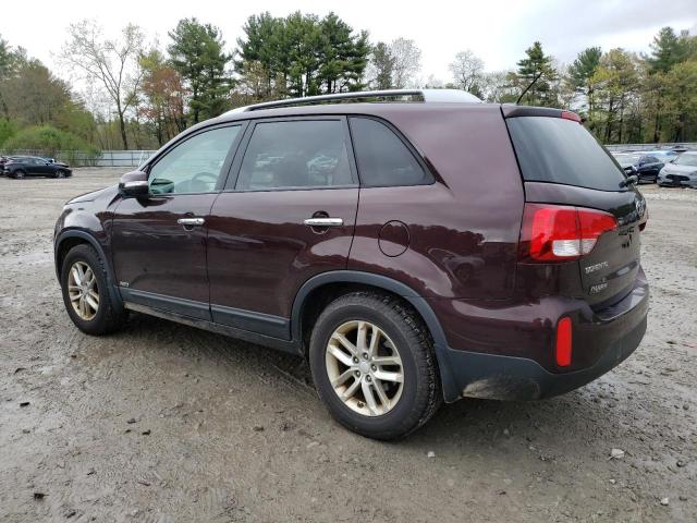 5XYKTCA61FG654402 - 2015 KIA SORENTO LX MAROON photo 2