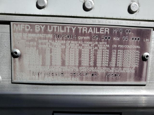 1UYVS2539FP323902 - 2015 UTILITY TRAILER WHITE photo 10