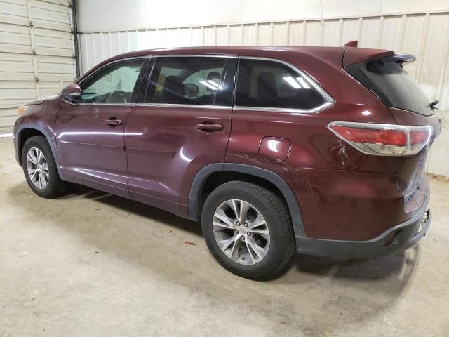 5TDZKRFH6FS102668 - 2015 TOYOTA HIGHLANDER LE RED photo 2