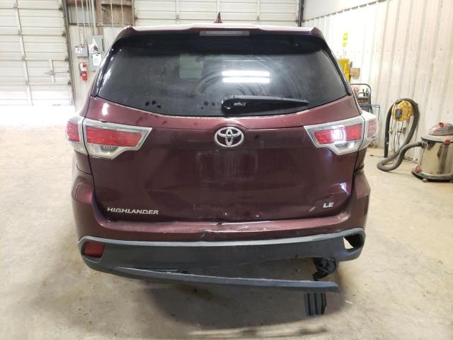 5TDZKRFH6FS102668 - 2015 TOYOTA HIGHLANDER LE RED photo 6