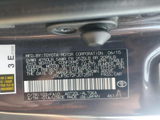 JTKJF5C72FJ012591 - 2015 TOYOTA SCION TC 石墨色 照片 12