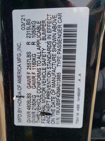 19UUB5F42MA013885 - 2021 ACURA TLX TECHNOLOGY 黑色 照片 13