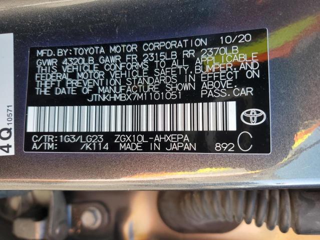 JTNKHMBX7M1101051 - 2021 TOYOTA C-HR XLE CHARCOAL photo 13