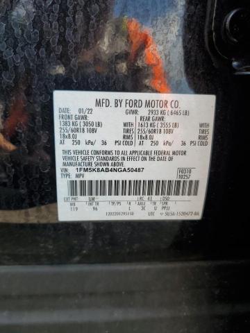 1FM5K8AB4NGA50487 - 2022 FORD EXPLORER POLICE INTERCEPTOR 黑色 照片 13