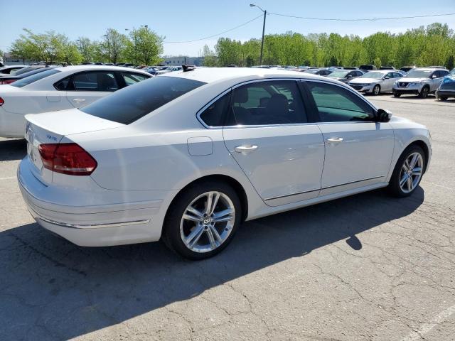 1VWCN7A30EC022793 - 2014 VOLKSWAGEN PASSAT SEL WHITE photo 3
