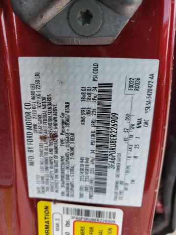 3FA6P0RU8ER226909 - 2014 FORD FUSION TITANIUM HEV RED photo 12