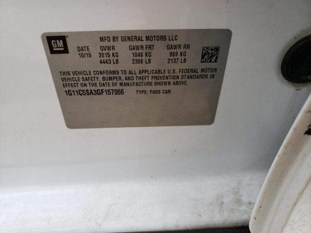1G11C5SA3GF157066 - 2016 CHEVROLET MALIBU LIM LT 白色 照片 12