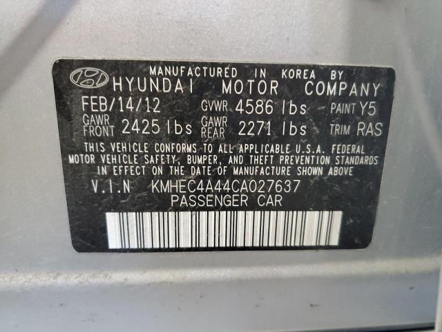 KMHEC4A44CA027637 - 2012 HYUNDAI SONATA HYBRID SILVER photo 12