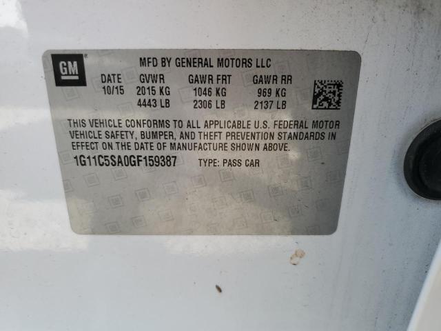 1G11C5SA0GF159387 - 2016 CHEVROLET MALIBU LIM LT 白色 照片 12