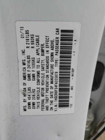 1HGCR6F54FA005876 - 2015 HONDA ACCORD HYBRID EXL WHITE photo 12