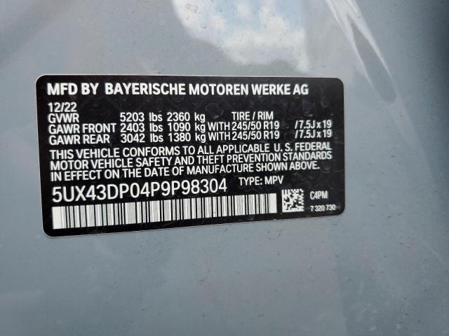 5UX43DP04P9P98304 - 2023 BMW X3 SDRIVE30I Gris foto 13