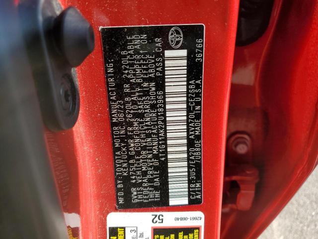 4T1G11AK2PU183966 - 2023 TOYOTA CAMRY SE NIGHT SHADE RED photo 13