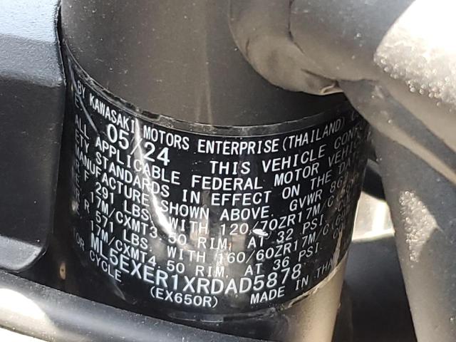 ML5EXER1XRDAD5878 - 2024 KAWASAKI EX650 R GRAY photo 9