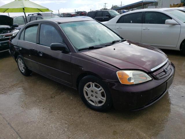 1HGES16571L006873 - 2001 HONDA CIVIC LX BURGUNDY photo 4